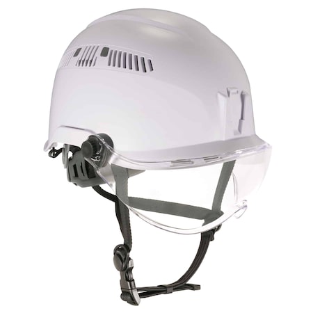 Ergodyne 8975V Anti-Fog Clear Lens White Class C Safety Helmet with Visor 8975V